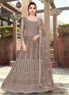 Beige Colour viana vol 6 Designer Fancy Heavy Wedding Wear Butterfly Net With Embroidery Work Gown With Dupatta Collection Viana33